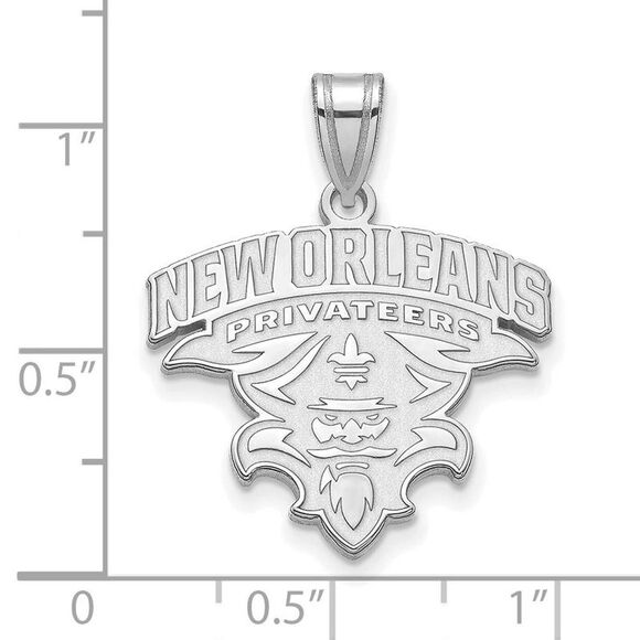 10k White Gold U. of New Orleans XL Pendant - Picture 2 of 3